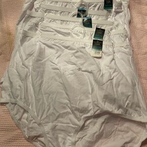 Vanity Fair White High-Waist Briefs - 6 pair size 9/ 2x